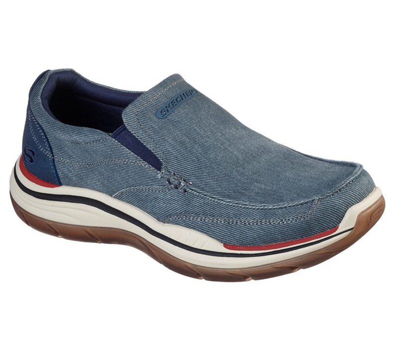Skechers Herr Marinblå Slip On - Relaxed Fit: Expected 2.0 - Brako - Sverige (MBSEX-1348)